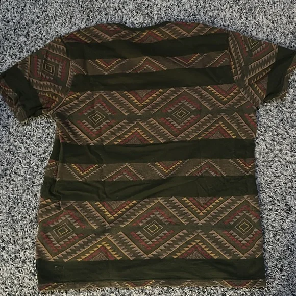 Roark 100% Organic Cotton Green Patterned Shirt with front pocket. Size L. - Picture 7 of 8